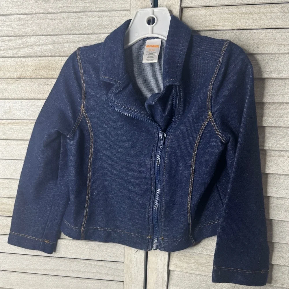 Gymboree Moto Jacket. Size 4/5. Excellent Condition. Faux Denim.